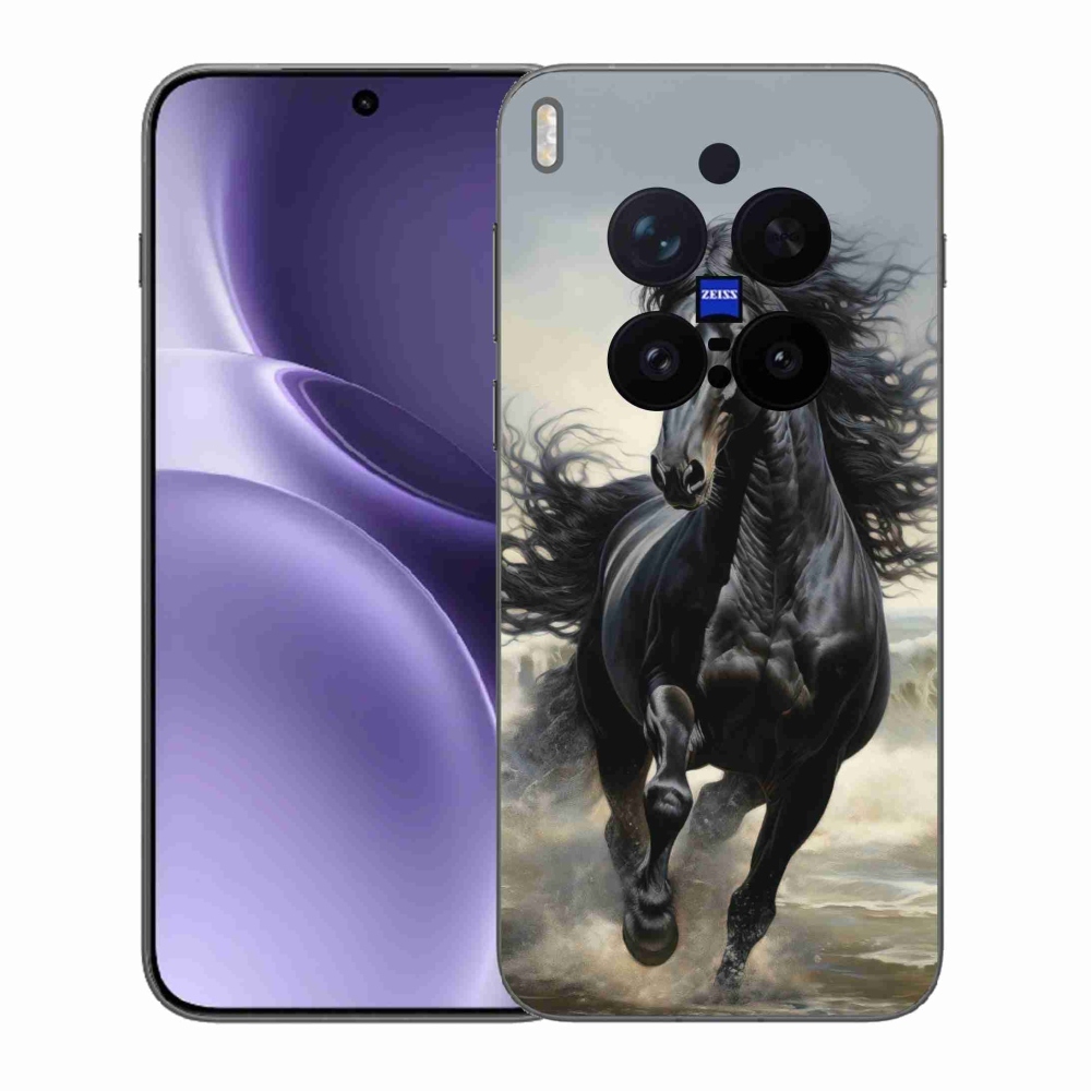 Gélový kryt mmCase na Vivo X300 Pro 5G - bežiaci čierny kôň