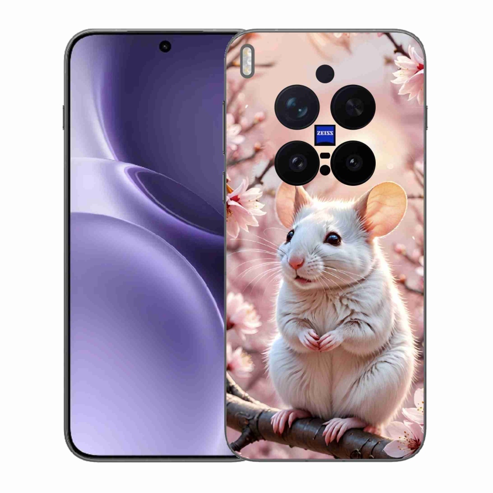 Gélový kryt mmCase na Vivo X300 Pro 5G - biela myš na vetve