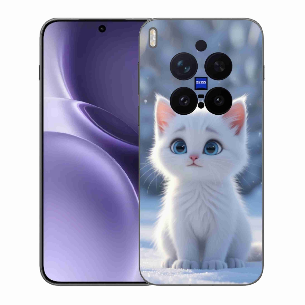 Gélový kryt mmCase na Vivo X300 Pro 5G - biele mačiatko 3