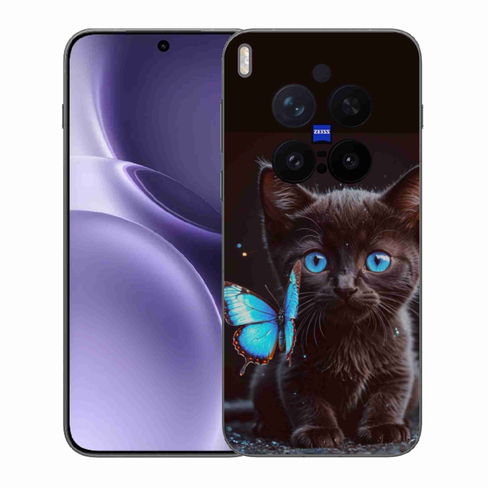 Gélový kryt mmCase na Vivo X300 Pro 5G - čierne mačiatko 3