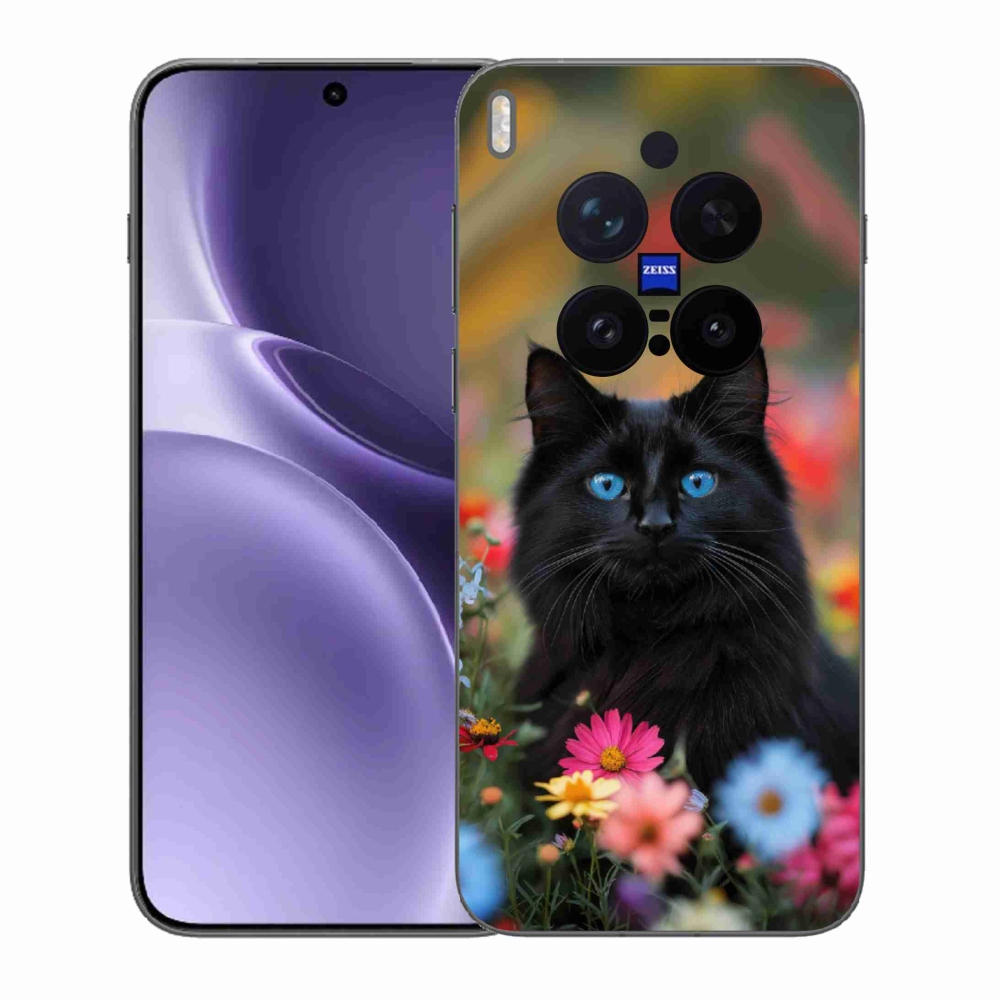 Gélový kryt mmCase na Vivo X300 Pro 5G - čierne mačiatko 4