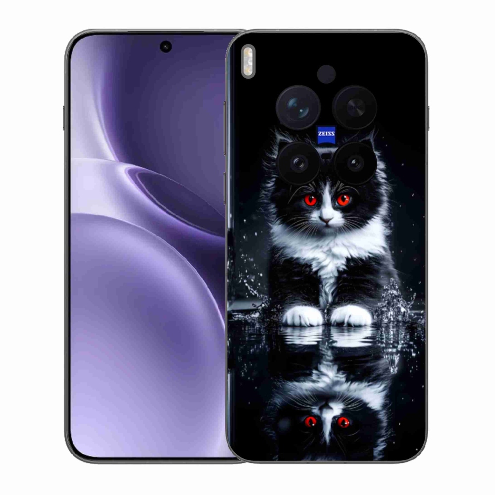 Gélový kryt mmCase na Vivo X300 Pro 5G - čiernobiele mačiatko
