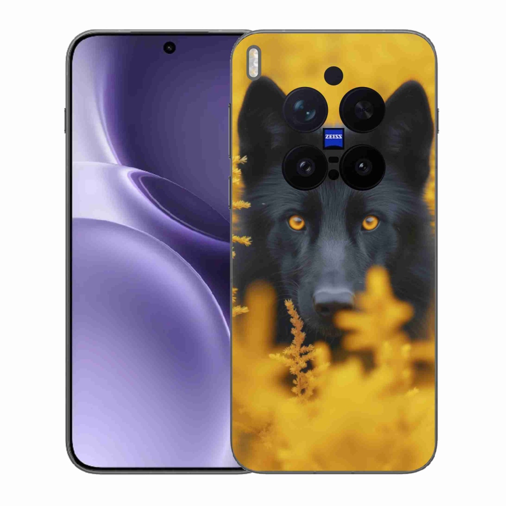 Gélový kryt mmCase na Vivo X300 Pro 5G - čierny vlk 2