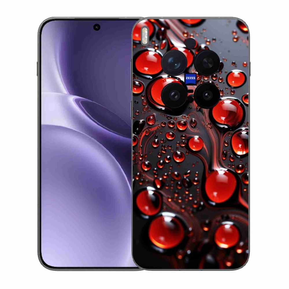 Gélový kryt mmCase na Vivo X300 Pro 5G - červené kvapky 2