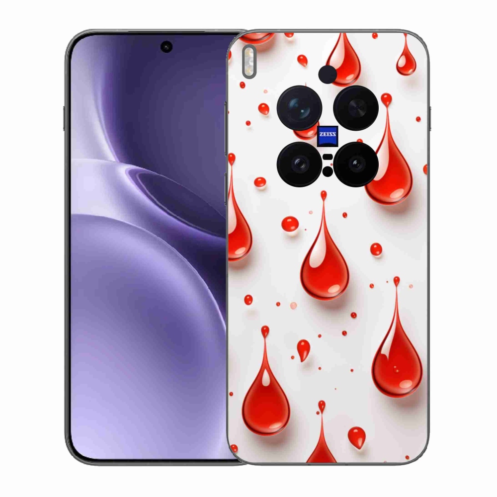 Gélový kryt mmCase na Vivo X300 Pro 5G - červené kvapky