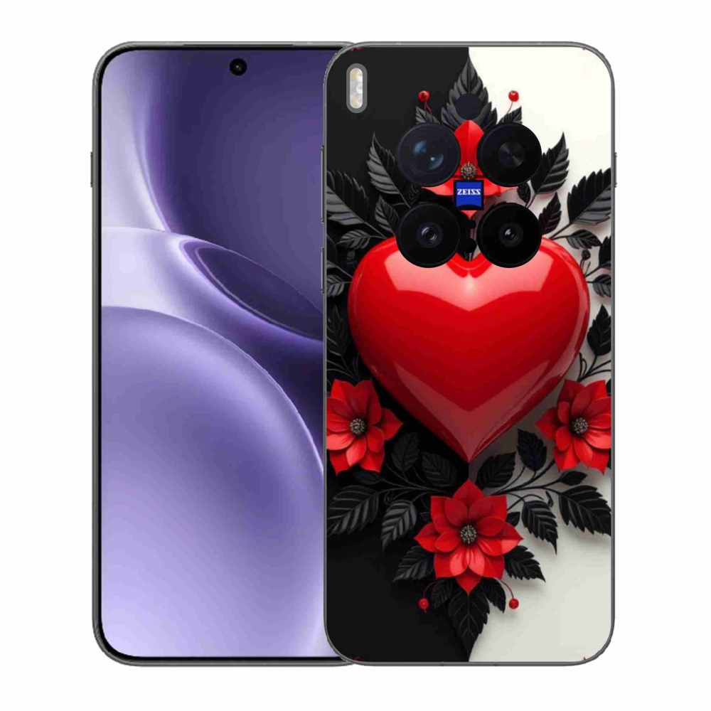 Gélový kryt mmCase na Vivo X300 Pro 5G - červené srdce
