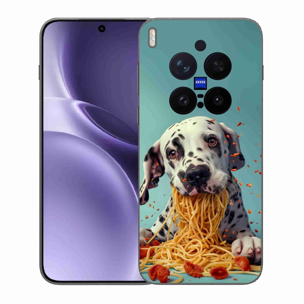 Gélový kryt mmCase na Vivo X300 Pre 5G - dalmatín a špagety