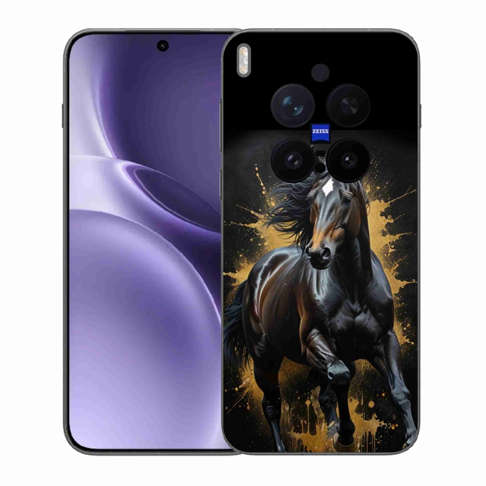 Gélový kryt mmCase na Vivo X300 Pro 5G - elegantný čierny žrebec