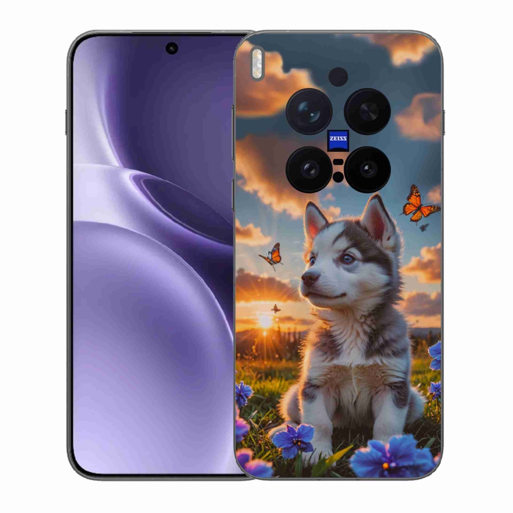 Gélový kryt mmCase na Vivo X300 Pre 5G - husky pri západe slnka