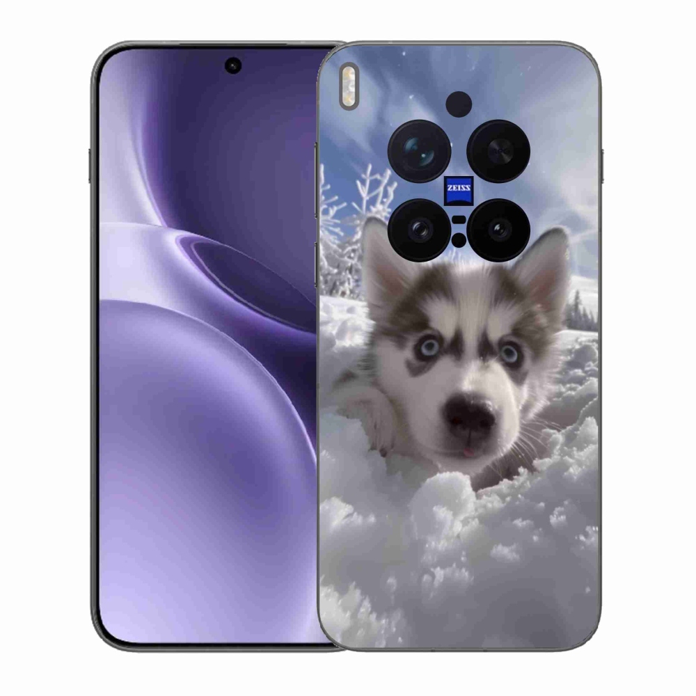 Gélový kryt mmCase na Vivo X300 Pro 5G - husky v snehu