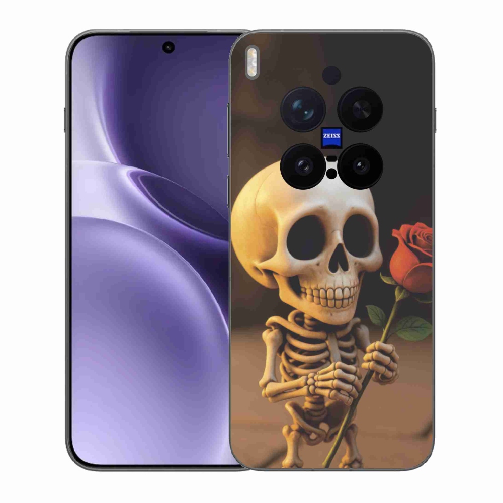 Gélový kryt mmCase na Vivo X300 Pro 5G - kostlivec s ružou