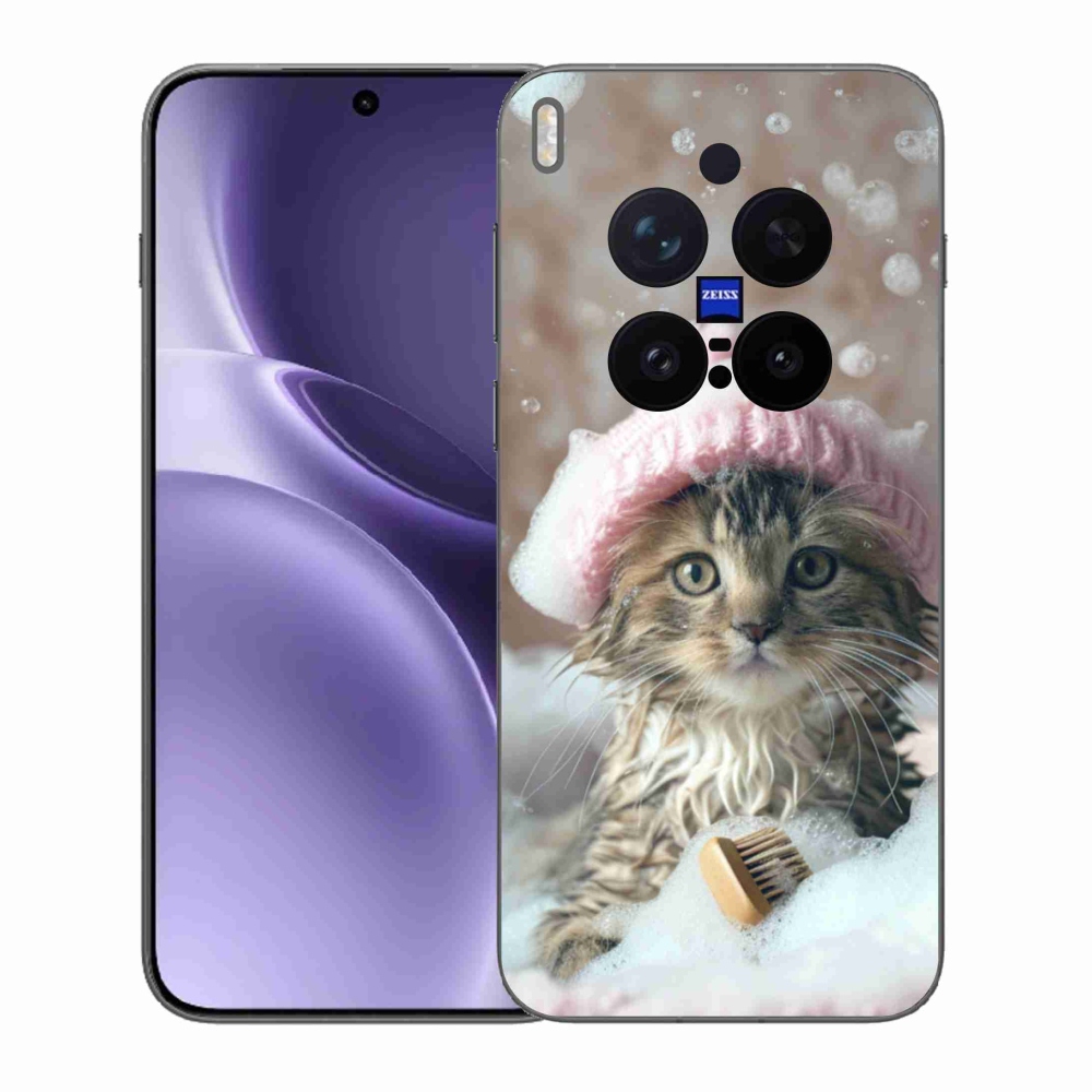 Gélový kryt mmCase na Vivo X300 Pro 5G - mačiatko a kúpeľ