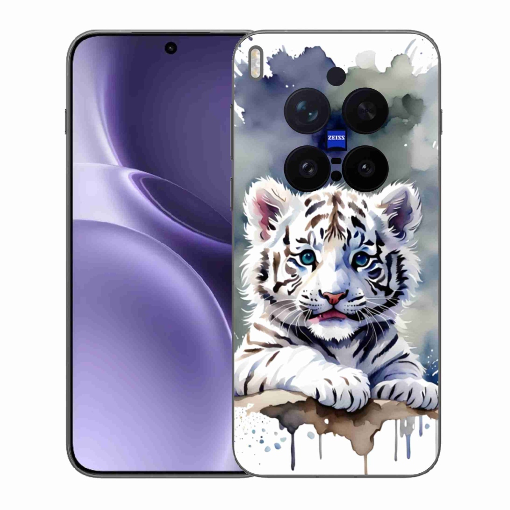 Gélový kryt mmCase na Vivo X300 Pre 5G - mláďa bieleho tigra