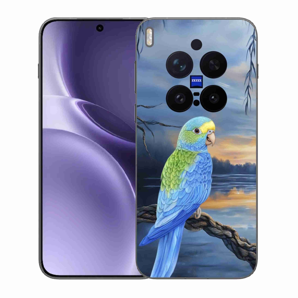 Gélový kryt mmCase na Vivo X300 Pro 5G - modrý papagáj