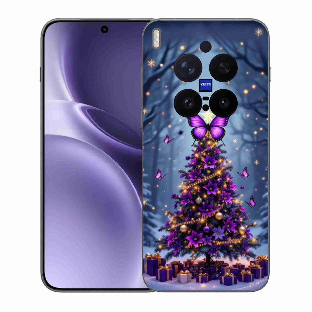 Gélový kryt mmCase na Vivo X300 Pre 5G - motýlí vianočný stromček