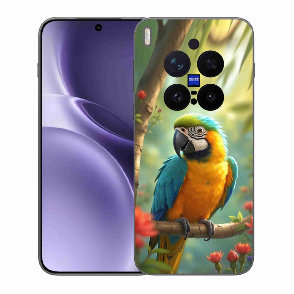 Gélový kryt mmCase na Vivo X300 Pre 5G - papagáj ara modrožltá
