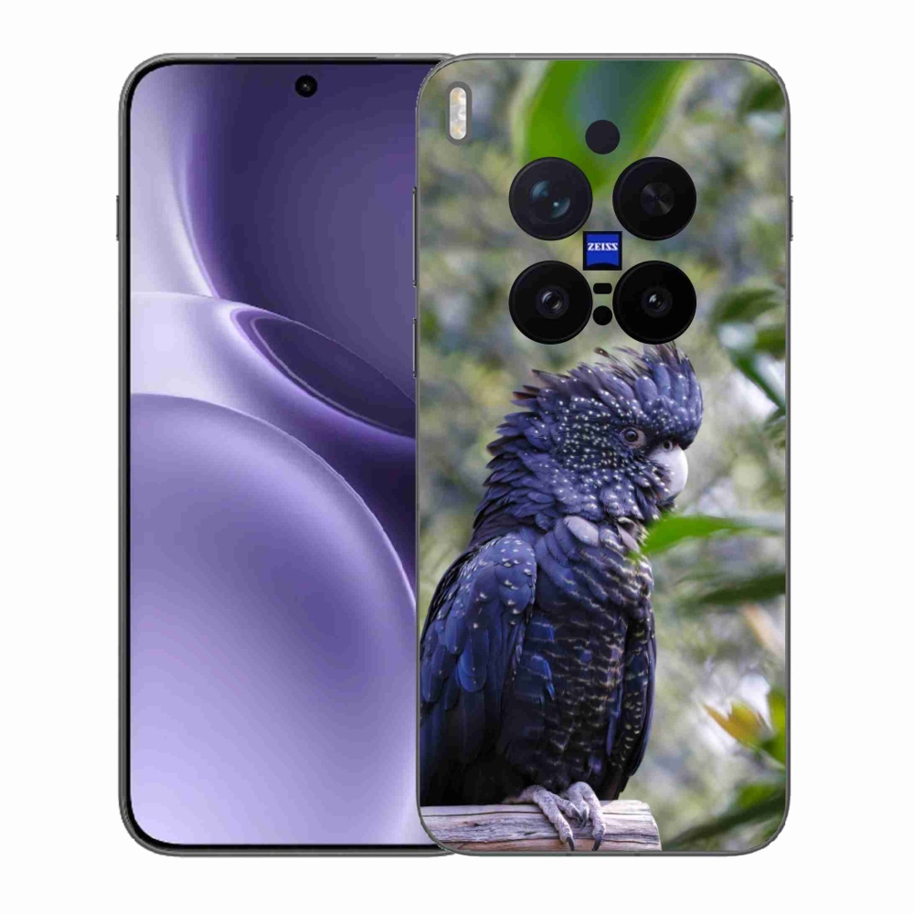 Gélový kryt mmCase na Vivo X300 Pro 5G - papagáj kakadu čierny