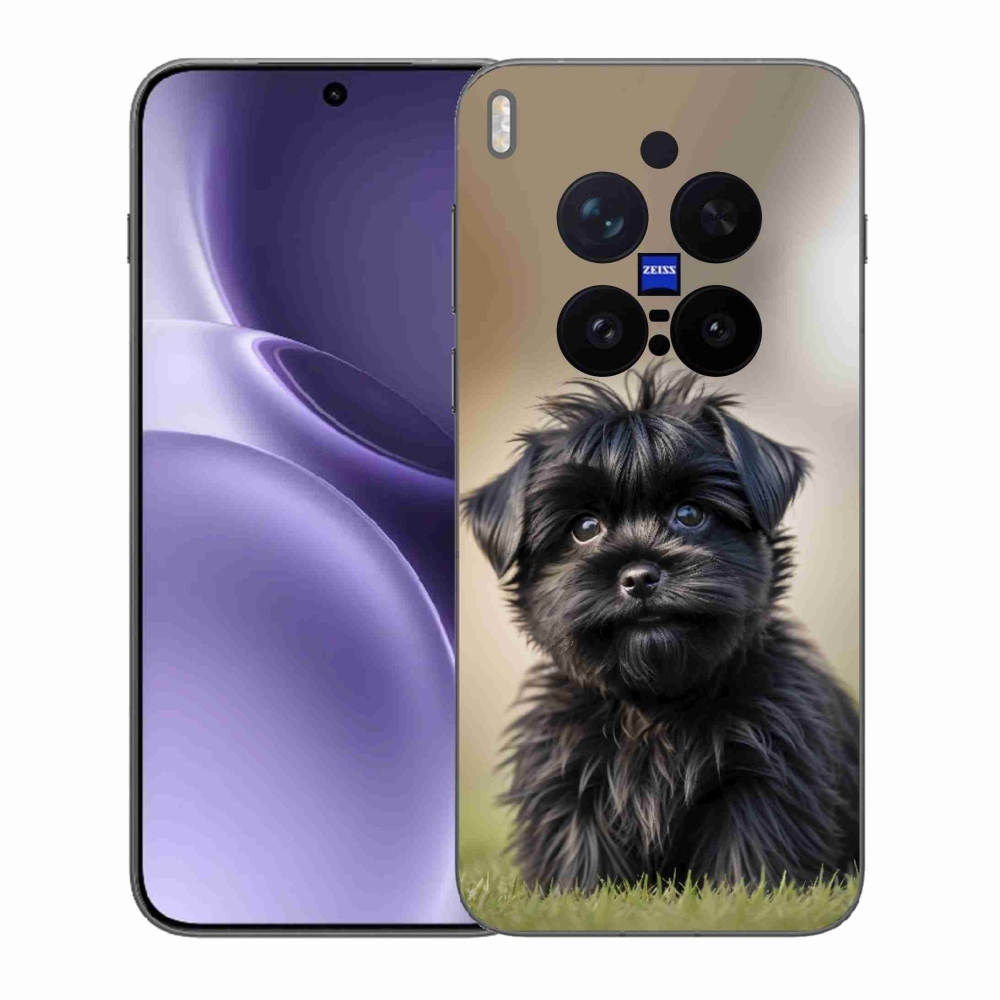 Gélový kryt mmCase na Vivo X300 Pro 5G - roztomilý čierny psík