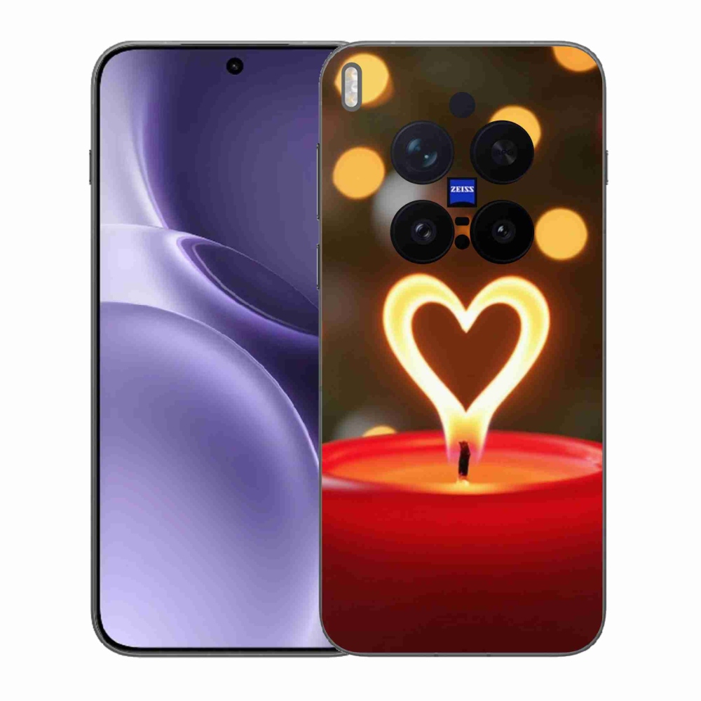 Gélový kryt mmCase na Vivo X300 Pro 5G - srdce z plameňa