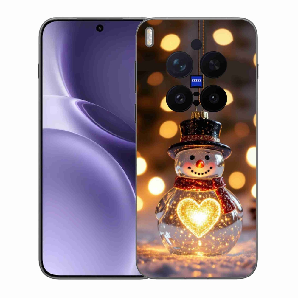 Gélový kryt mmCase na Vivo X300 Pro 5G - svietiaci vianočný snehuliak