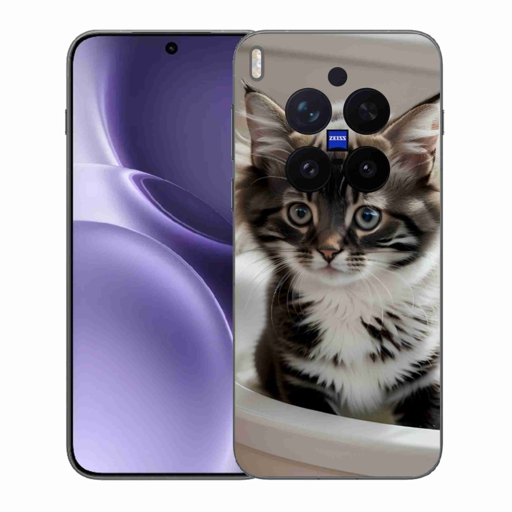 Gélový kryt mmCase na Vivo X300 Pro 5G - zvedavé mačiatko