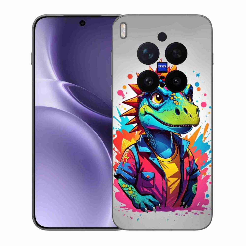 Gélový kryt mmCase na Vivo X300 Pro - farebný dinosaurus