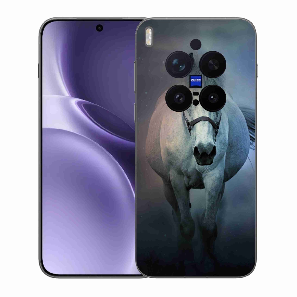 Gélový kryt mmCase na Vivo X300 Pro - bežiaci biely kôň