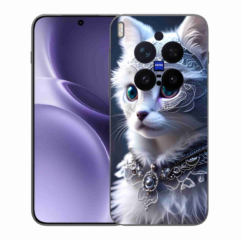 Gélový kryt mmCase na Vivo X300 Pro - biela mačka