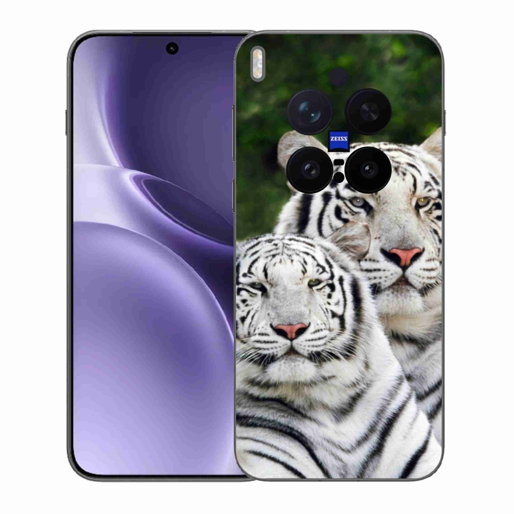 Gélový kryt mmCase na Vivo X300 Pro - bieli tigre