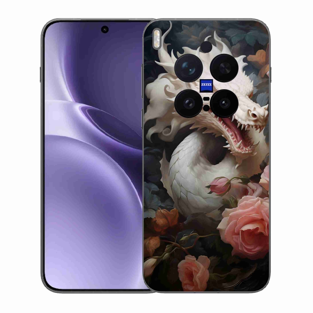Gélový kryt mmCase na Vivo X300 Pro - biely drak