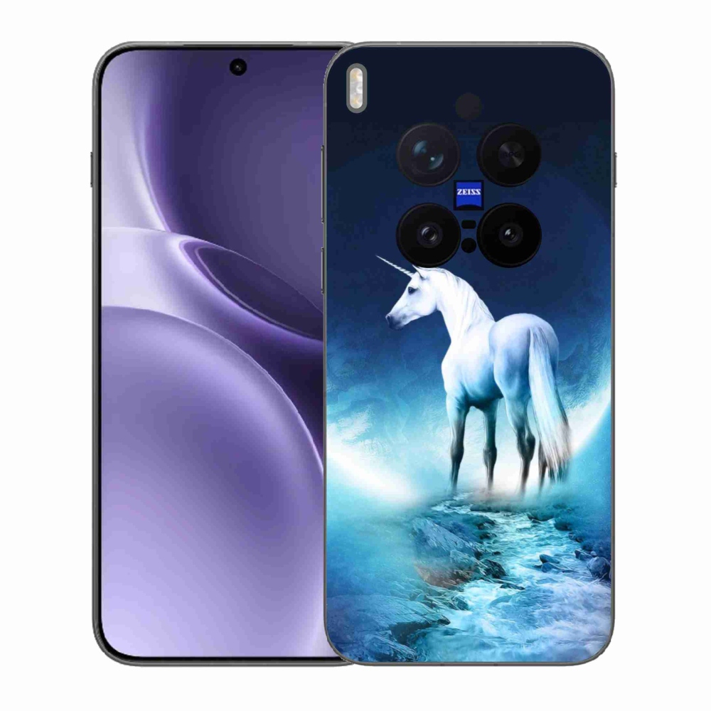 Gélový kryt mmCase na Vivo X300 Pro - biely jednorožec