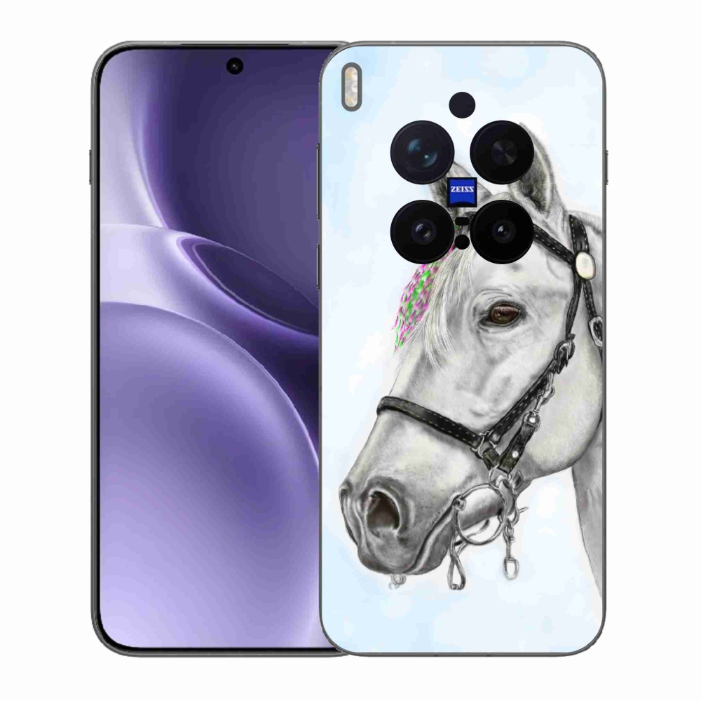 Gélový kryt mmCase na Vivo X300 Pro - biely kôň 1