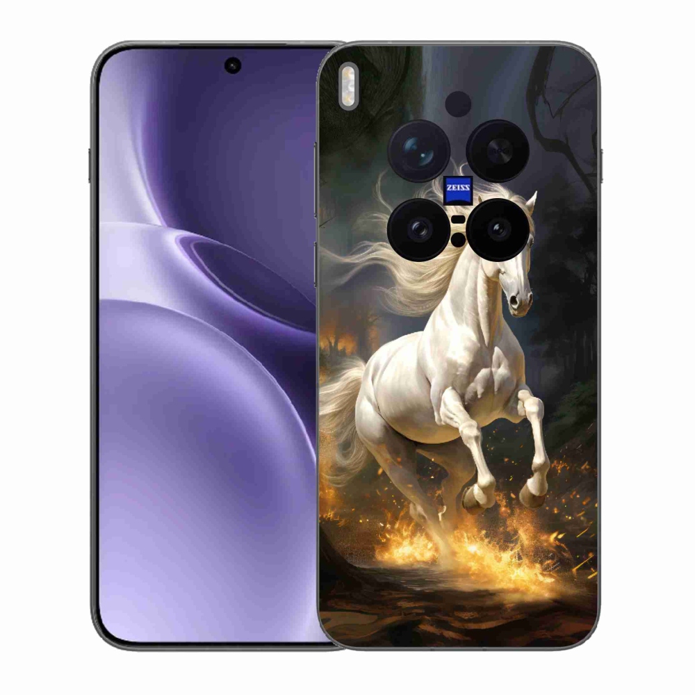 Gélový kryt mmCase na Vivo X300 Pro - biely kôň 2