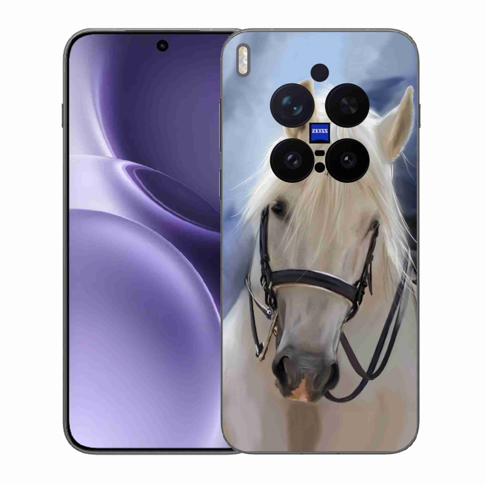 Gélový kryt mmCase na Vivo X300 Pro - biely kôň