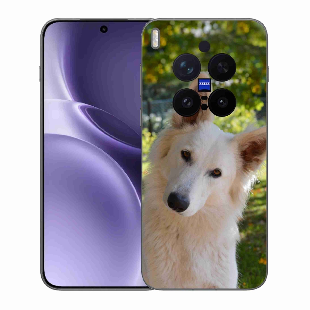 Gélový kryt mmCase na Vivo X300 Pro - biely švajčiarsky ovčiak 1