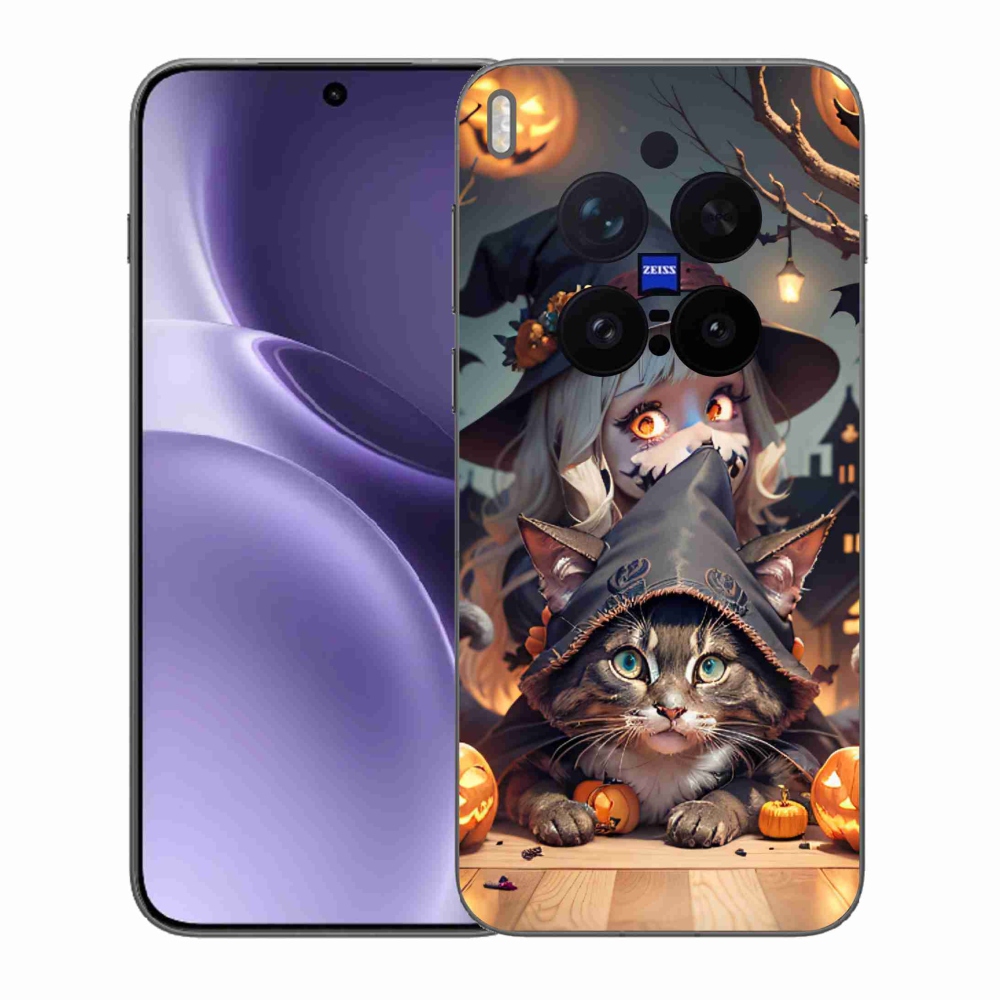 Gélový kryt mmCase na Vivo X300 Pro - čarodejnica s mačkou