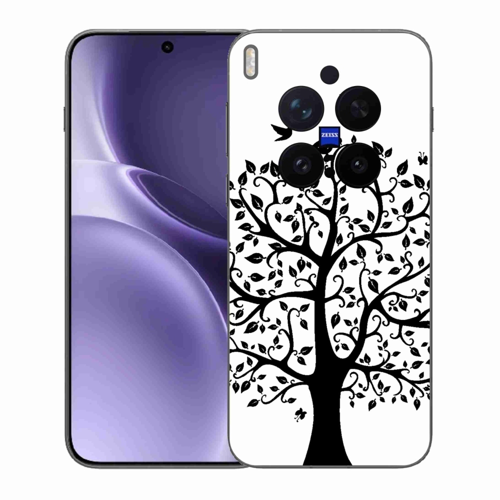 Gélový kryt mmCase na Vivo X300 Pro - čiernobiely strom