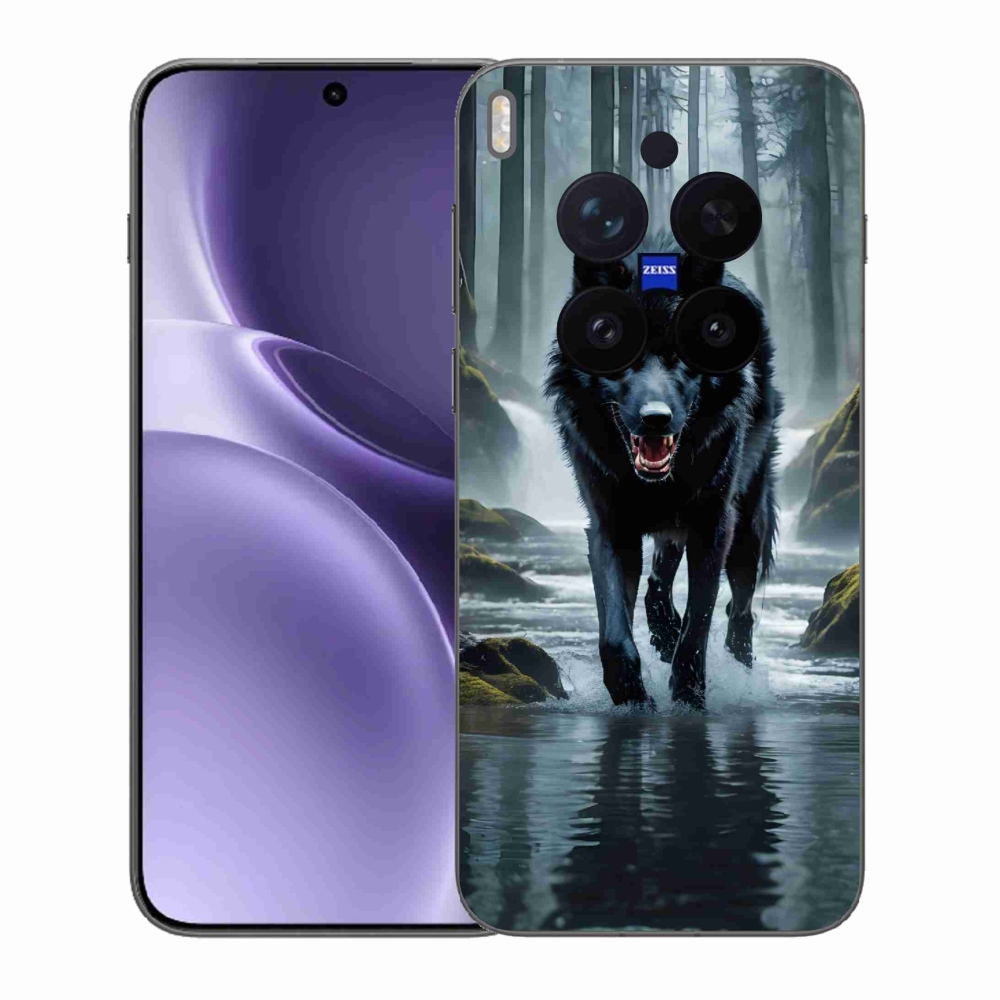 Gélový kryt mmCase na Vivo X300 Pro - čierny vlk