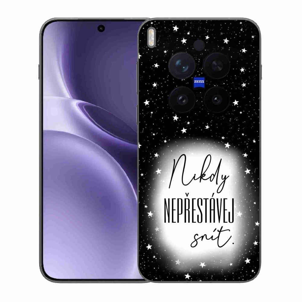 Gélový kryt mmCase na Vivo X300 Pro - citát 1 bieločierne pozadie