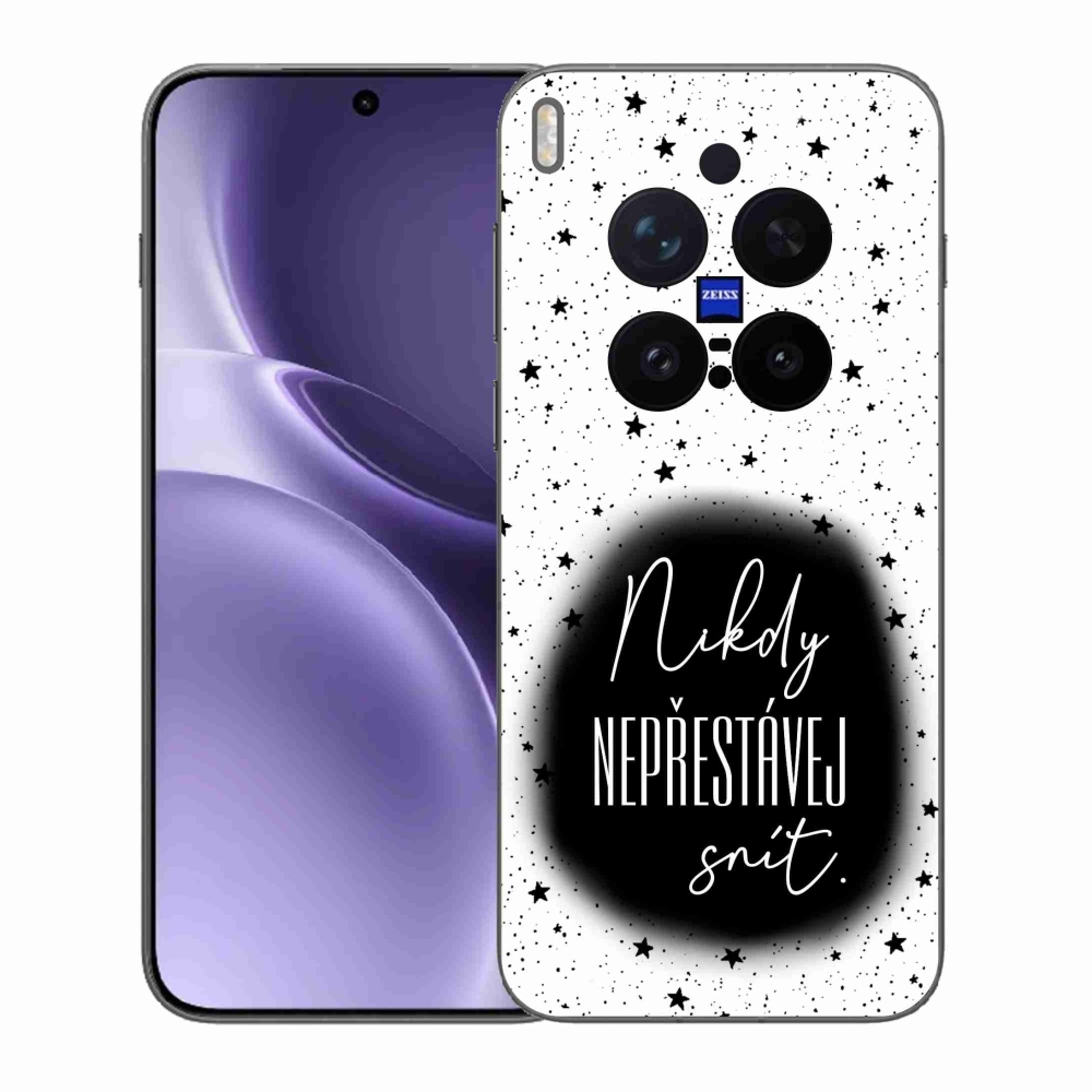 Gélový kryt mmCase na Vivo X300 Pro - citát 1 čiernobiele pozadie