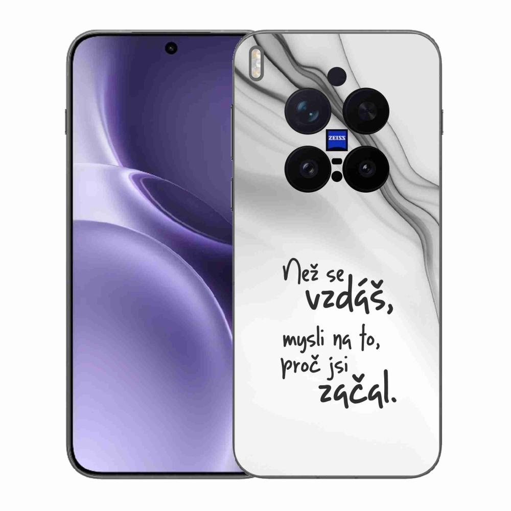 Gélový kryt mmCase na Vivo X300 Pro - citát 2 biele pozadie