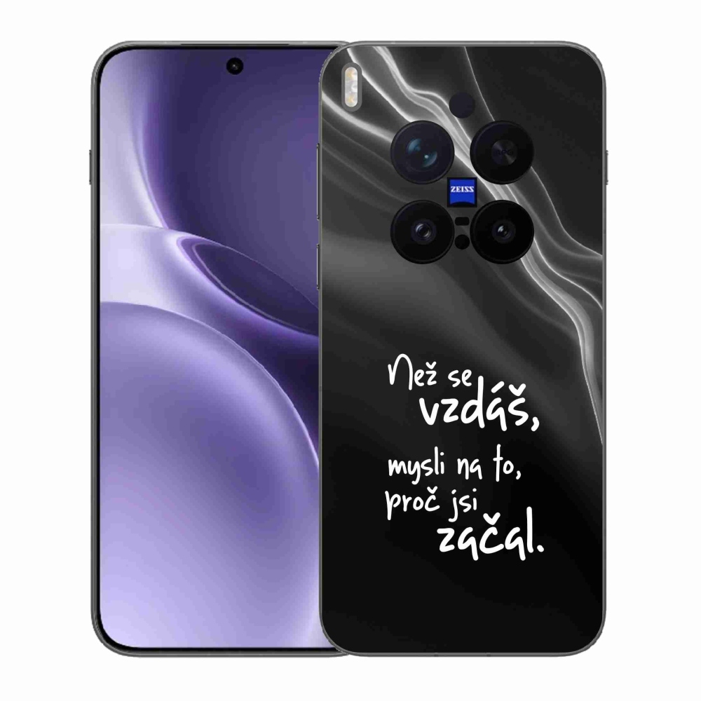 Gélový kryt mmCase na Vivo X300 Pro - citát 2 čierne pozadie