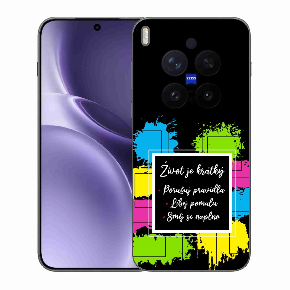 Gélový kryt mmCase na Vivo X300 Pro - citát 5 čierne pozadie