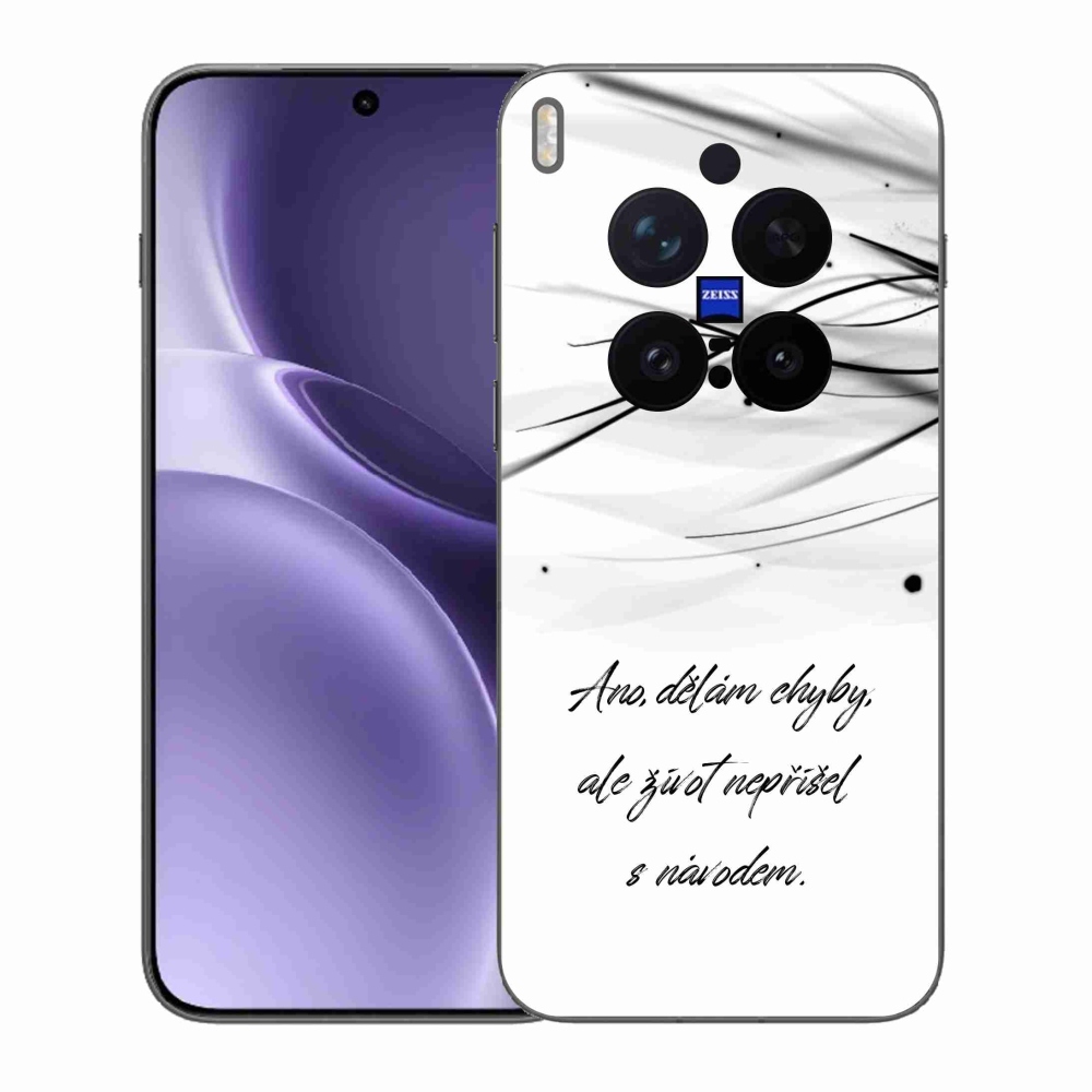 Gélový kryt mmCase na Vivo X300 Pro - citát biele pozadie