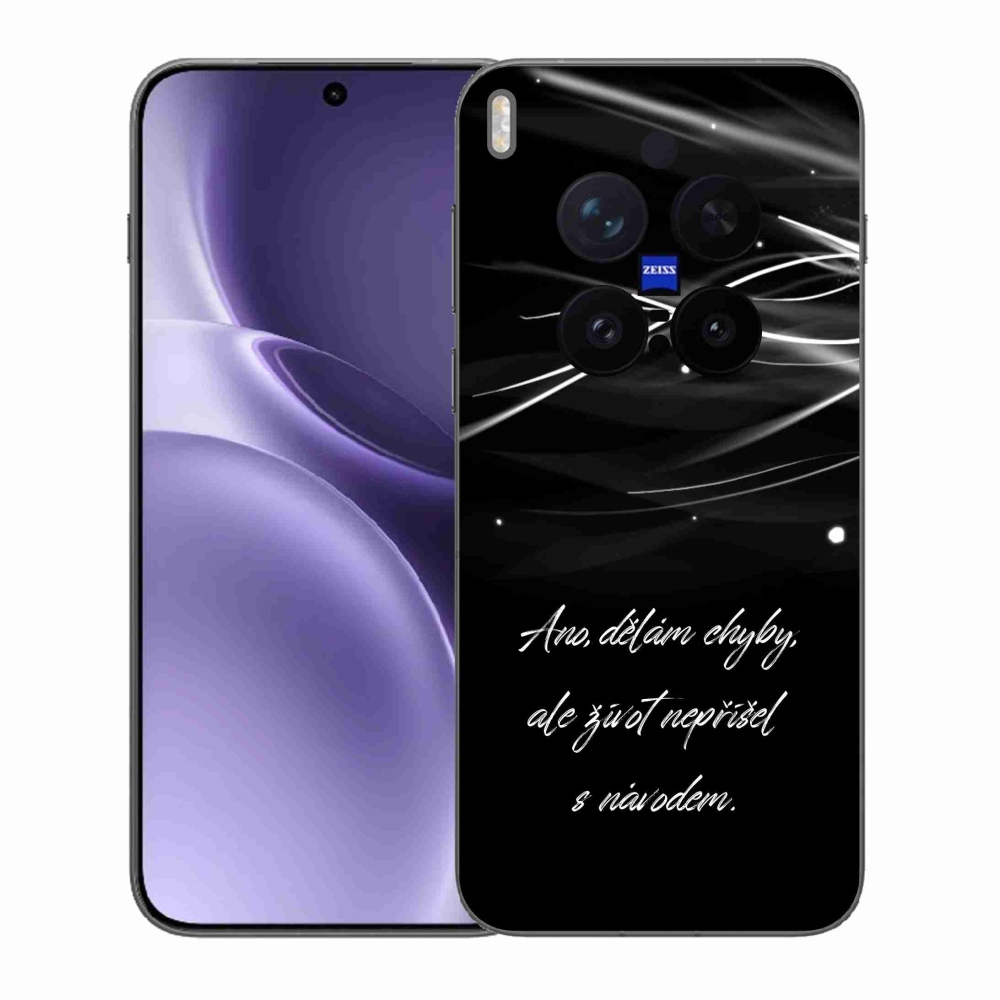 Gélový kryt mmCase na Vivo X300 Pro - citát čierne pozadie