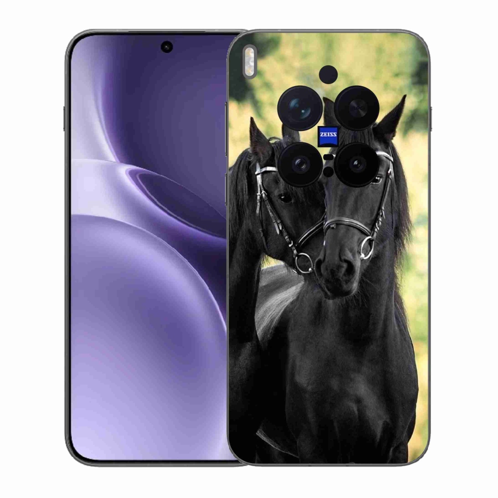 Gélový kryt mmCase na Vivo X300 Pro - dva čierne kone