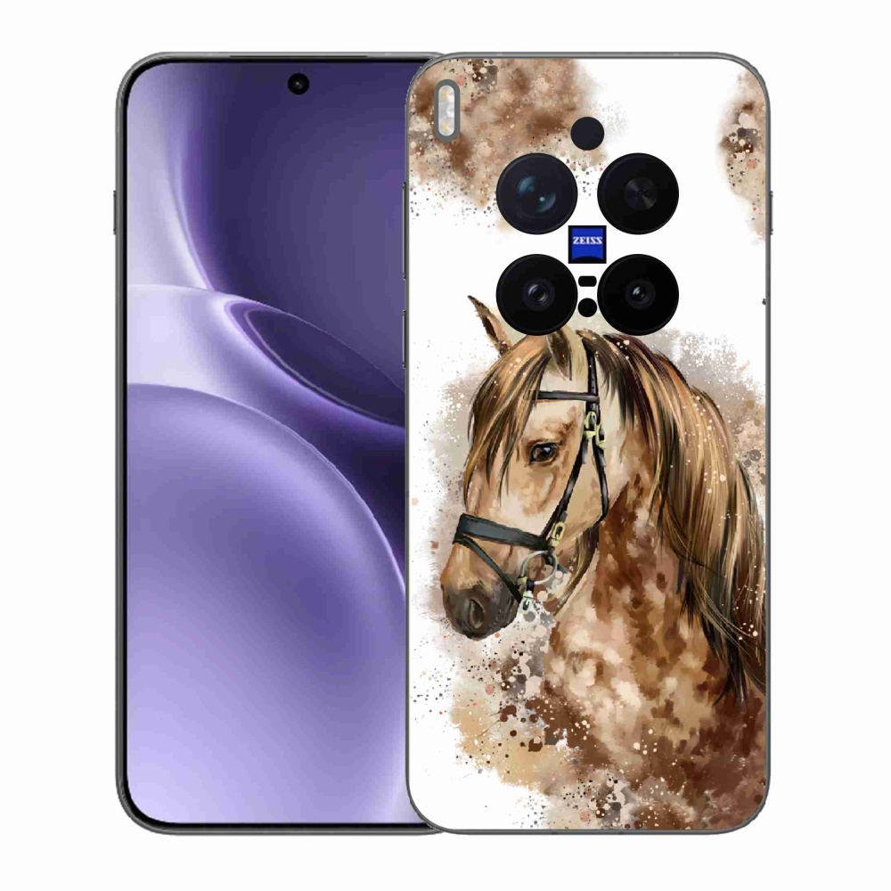 Gélový kryt mmCase na Vivo X300 Pro - hnedý kreslený kôň