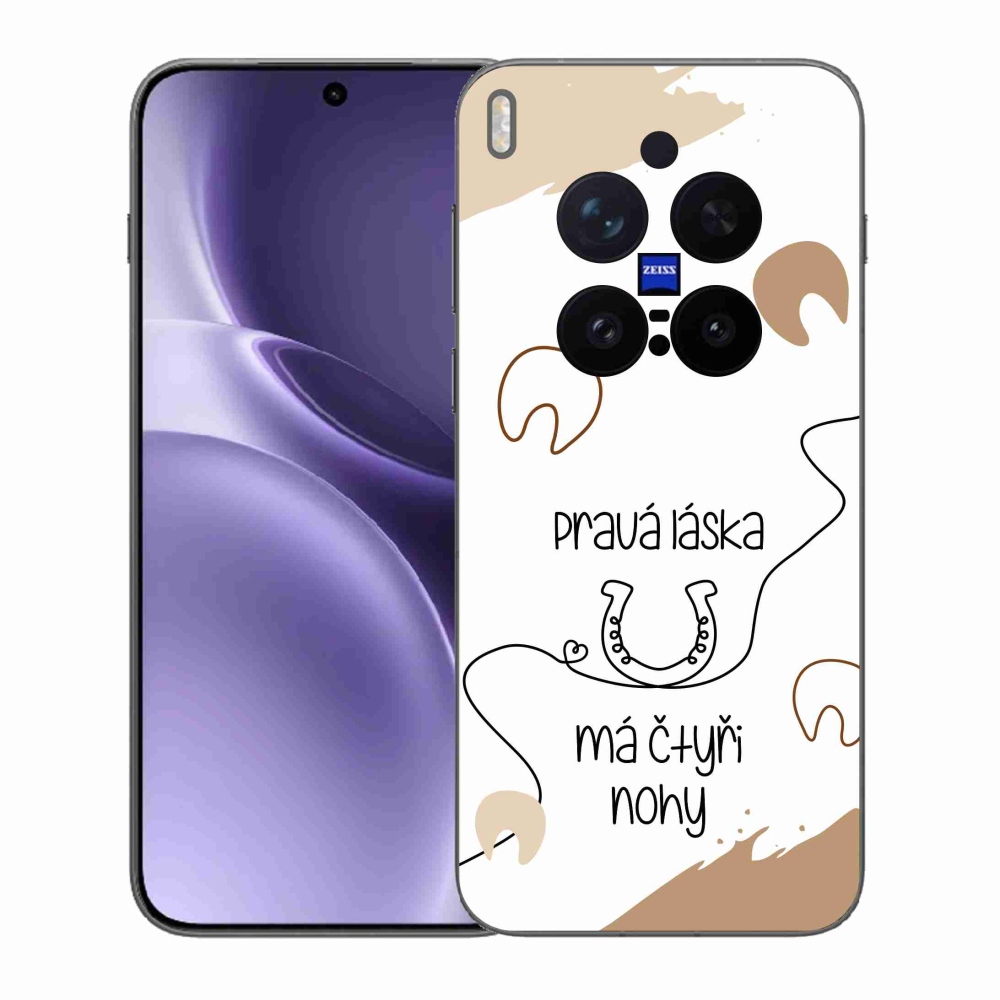 Gélový kryt mmCase na Vivo X300 Pro - konský motív biele pozadie
