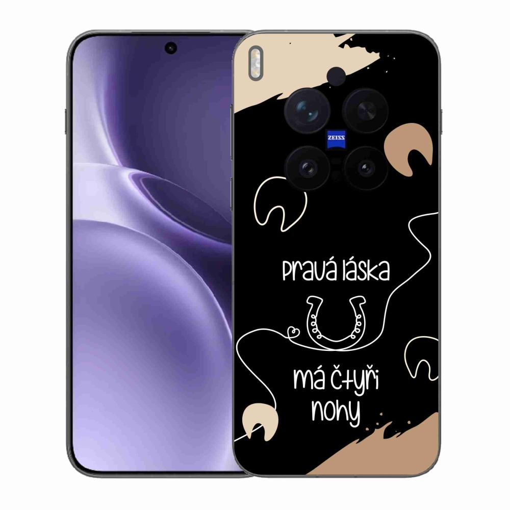 Gélový kryt mmCase na Vivo X300 Pro - konský motív čierne pozadie