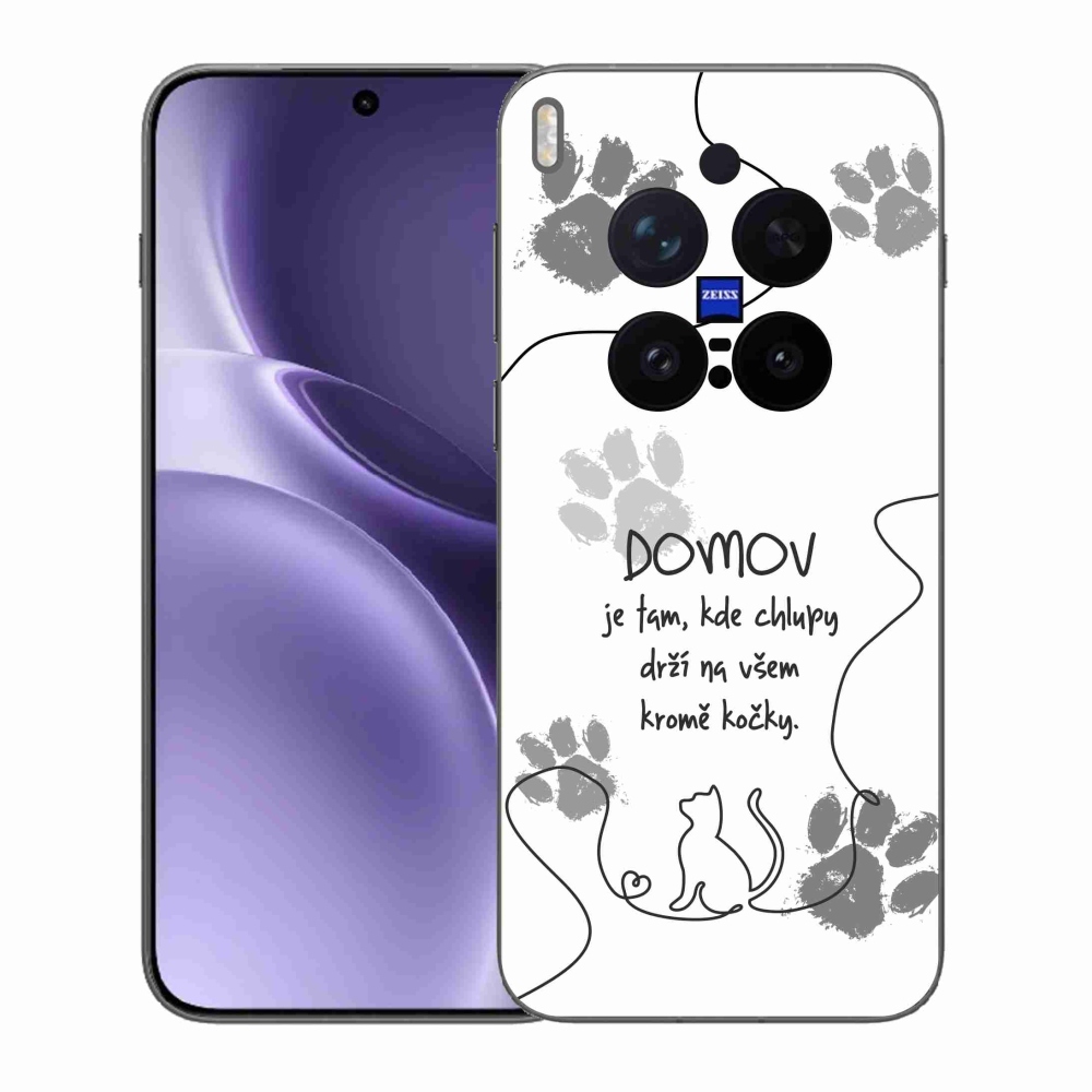 Gélový kryt mmCase na Vivo X300 Pro - mačacie motív biele pozadie
